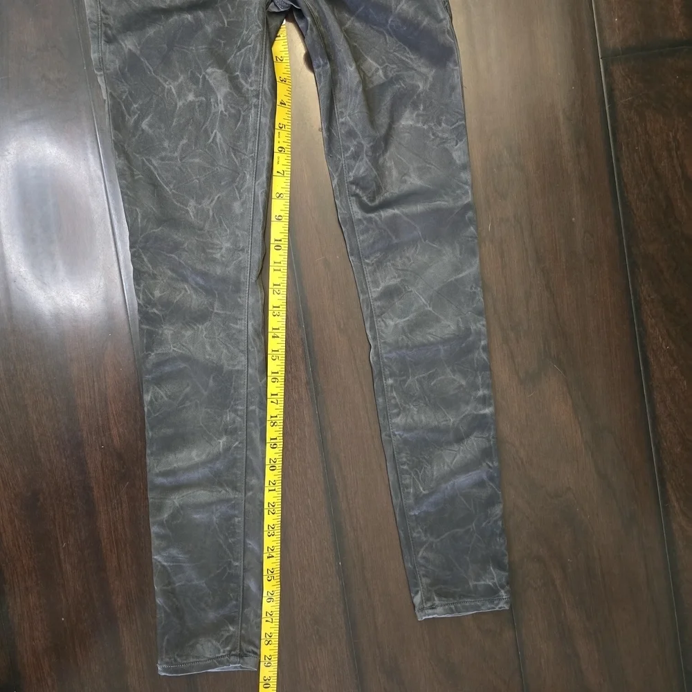 True Religion Joan Smalls Gray Metallic Stretch Skinny Jeans Size 26 Women